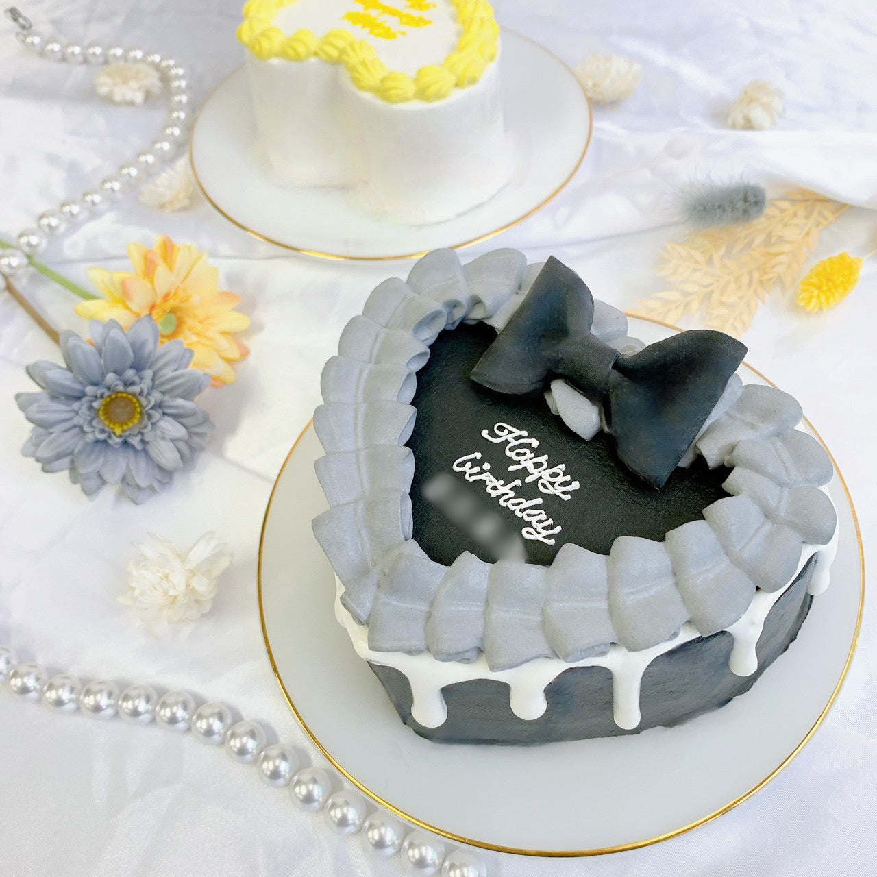 フリルリボンドリップケーキ