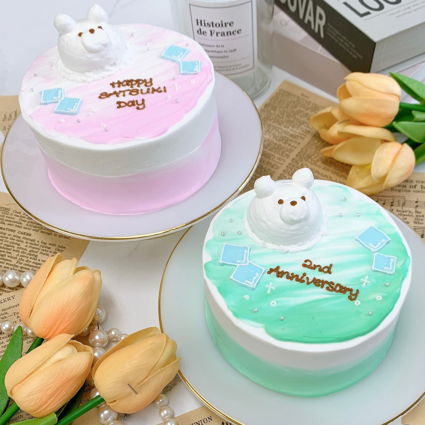 くまちゃんアイス クリームソーダ風センイルケーキ