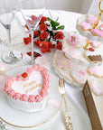 ワンポイントローズハート型センイルケーキ