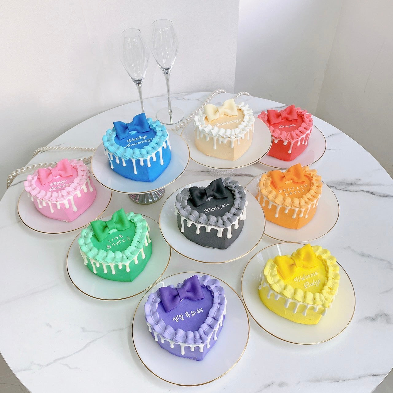 フリルリボンドリップケーキ