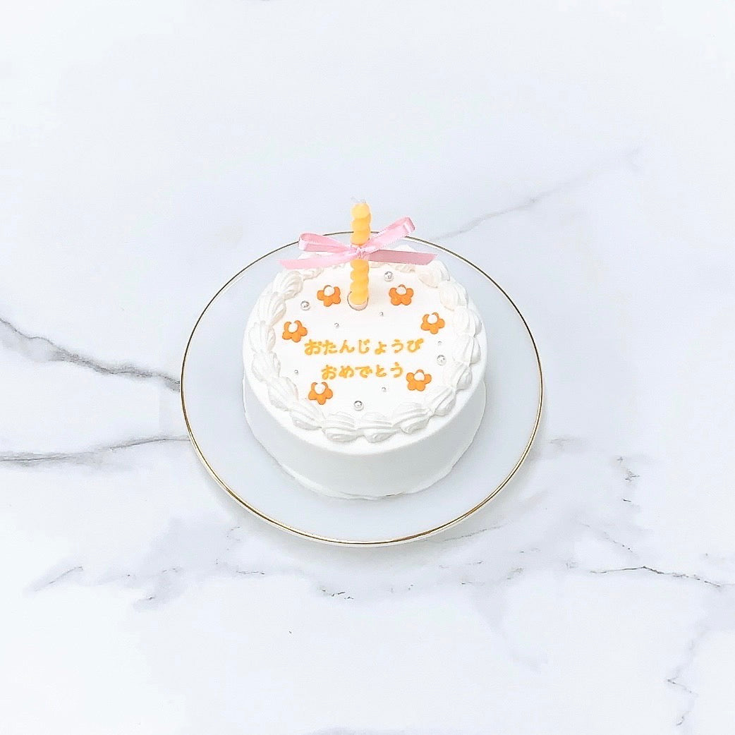 \お花柄/リボンキャンドル付き✧フラワーケーキ