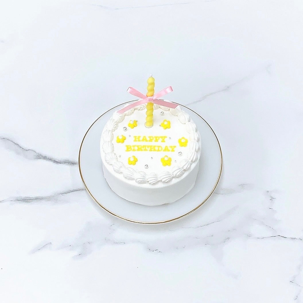 \お花柄/リボンキャンドル付き✧フラワーケーキ