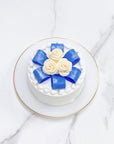 キラキラリボンと白薔薇センイルケーキ
