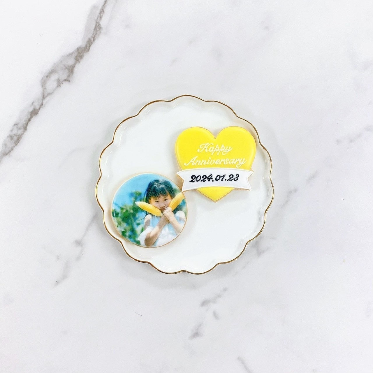 プリントクッキーSET(ダブルメッセージハートクッキー)