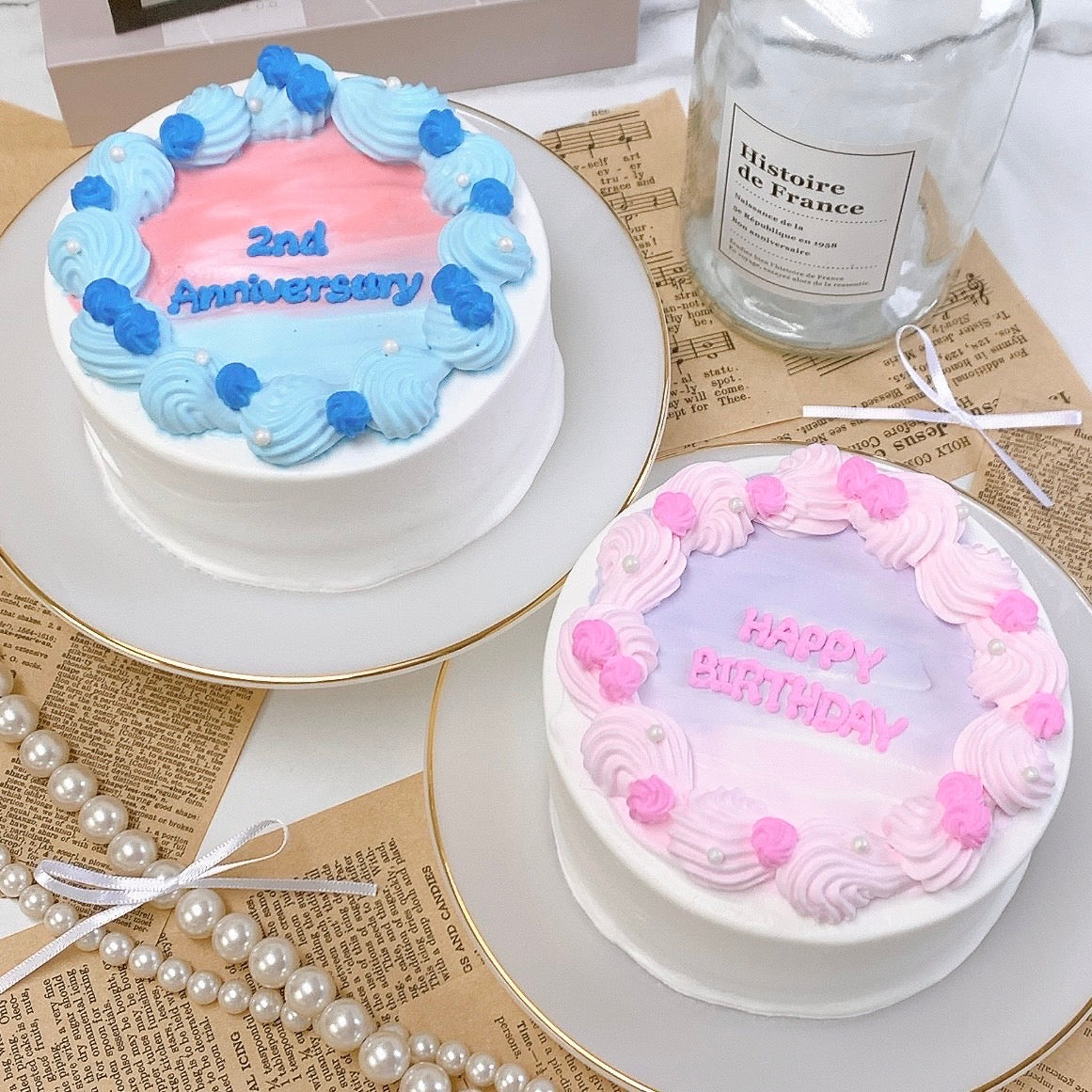 \ 全9色から2色選べる♪/パステルグラデーションローズセンイルケーキ