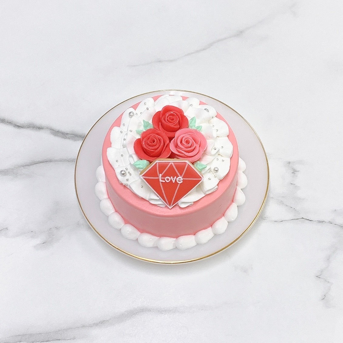 ダイヤプレート&薔薇ケーキ