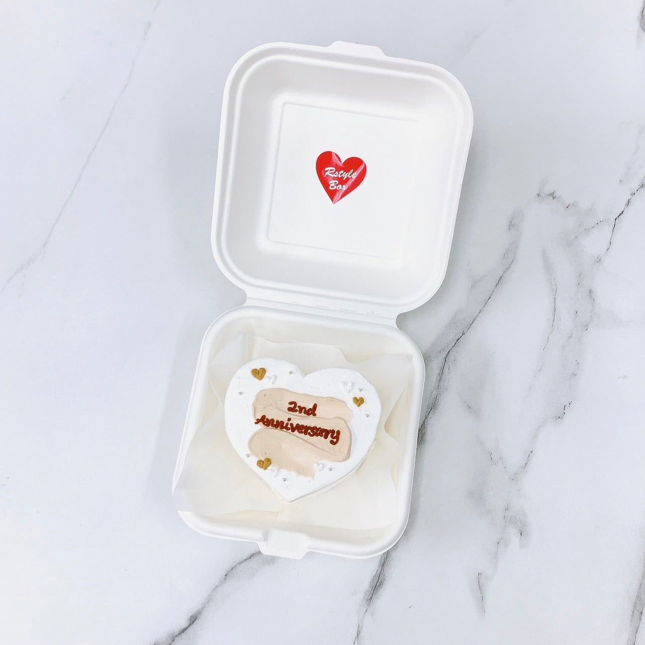 ペイントハートランチボックスケーキ