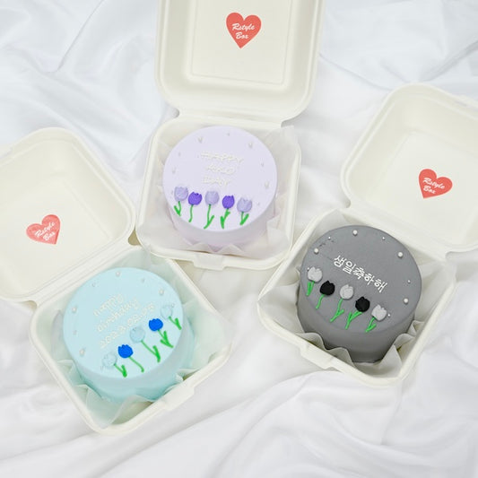 チューリップ畑ランチボックスケーキ