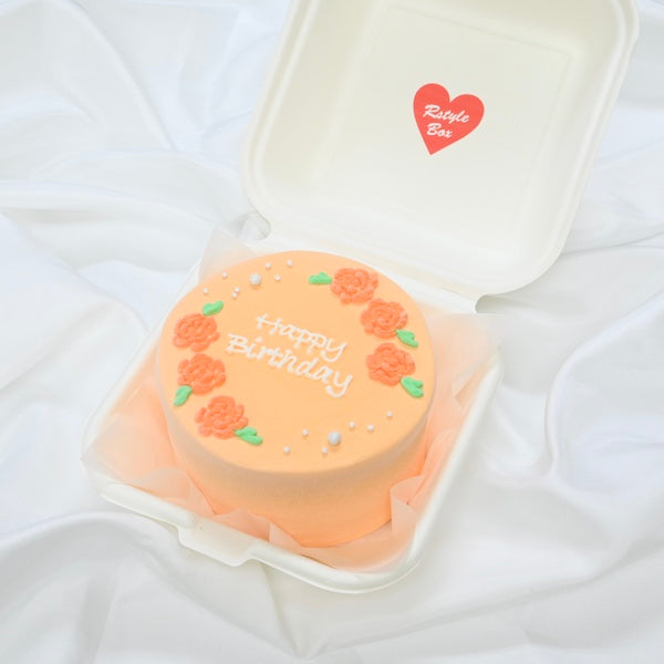 薔薇デザインランチボックスケーキ
