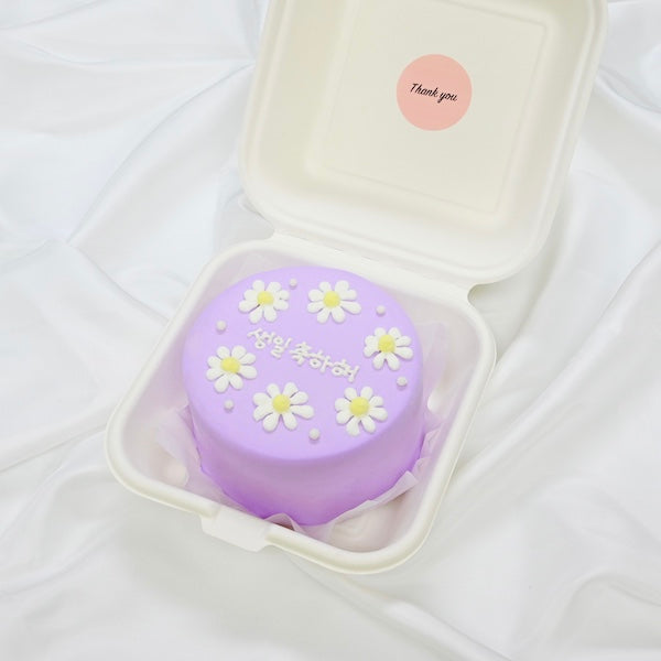 白いお花のランチボックスケーキ