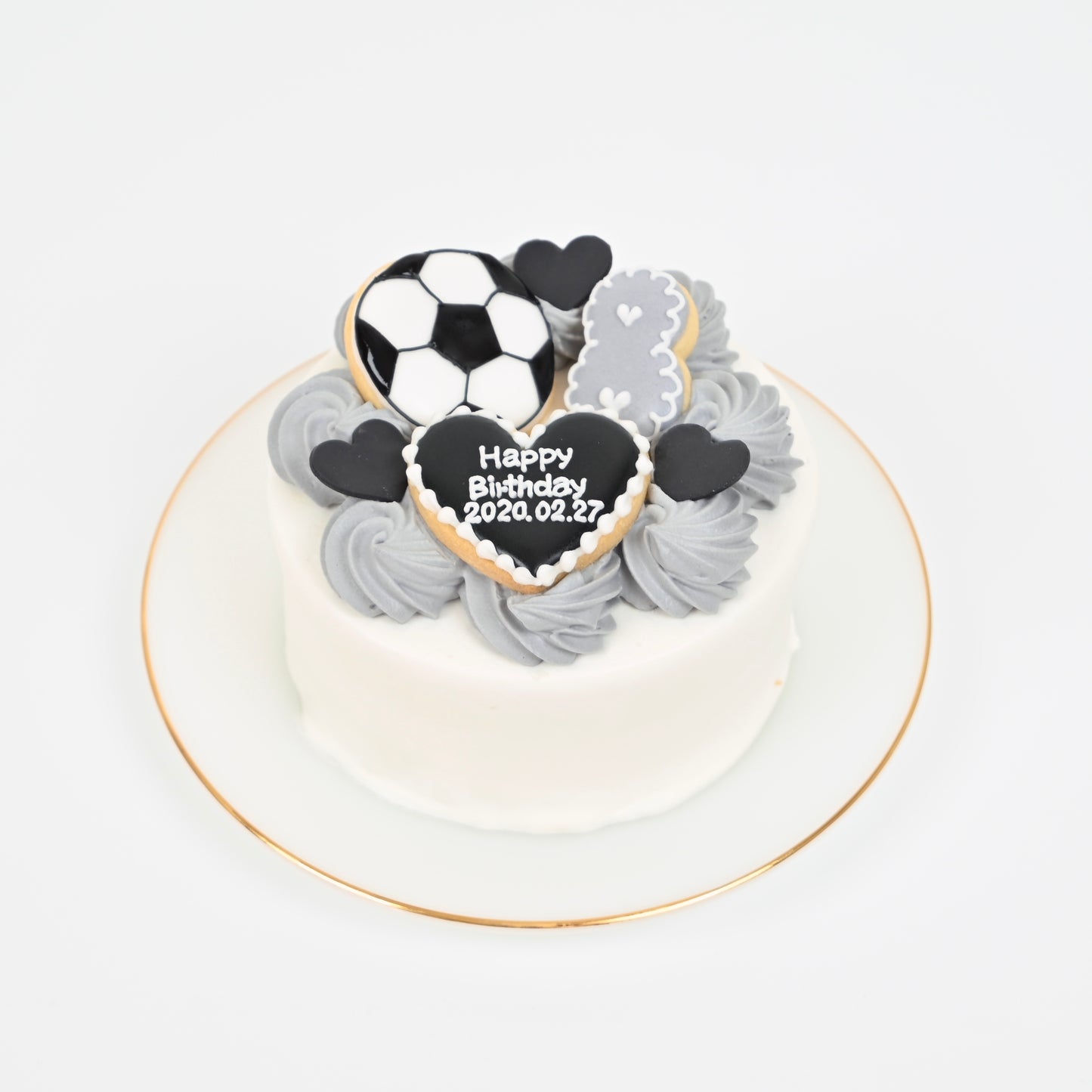 お好きなイラストクッキー付き♪ セミオーダーハートケーキ