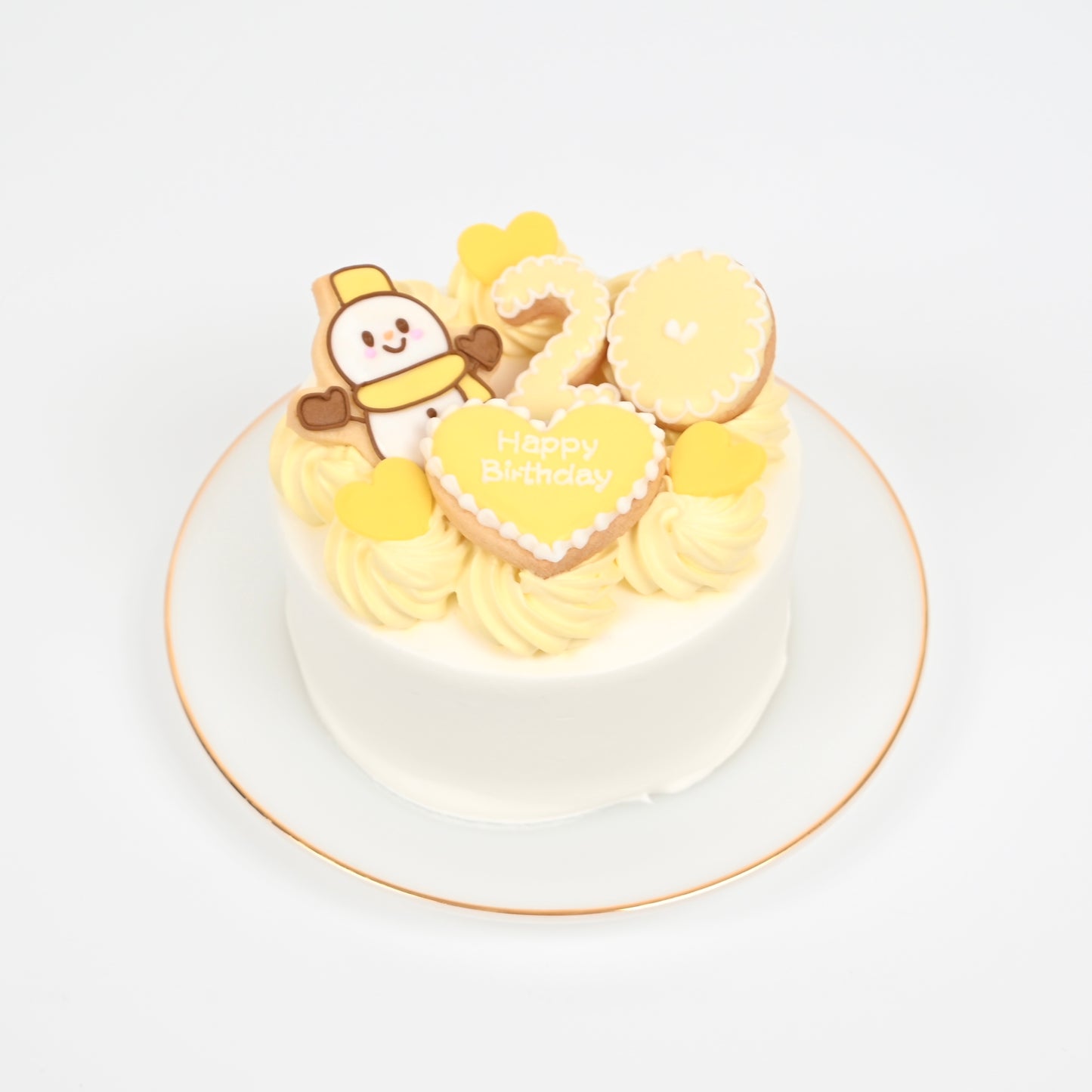 お好きなイラストクッキー付き♪ セミオーダーハートケーキ