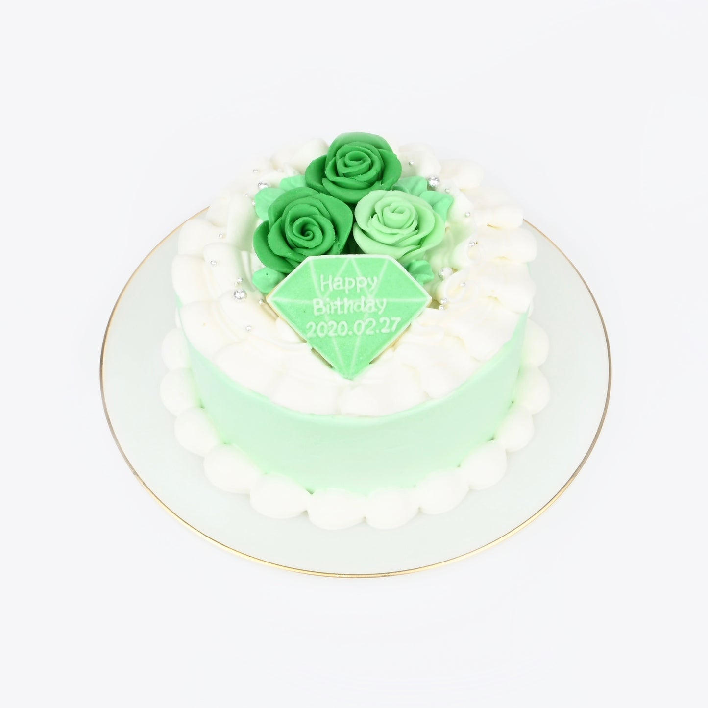 ダイヤプレート&薔薇ケーキ