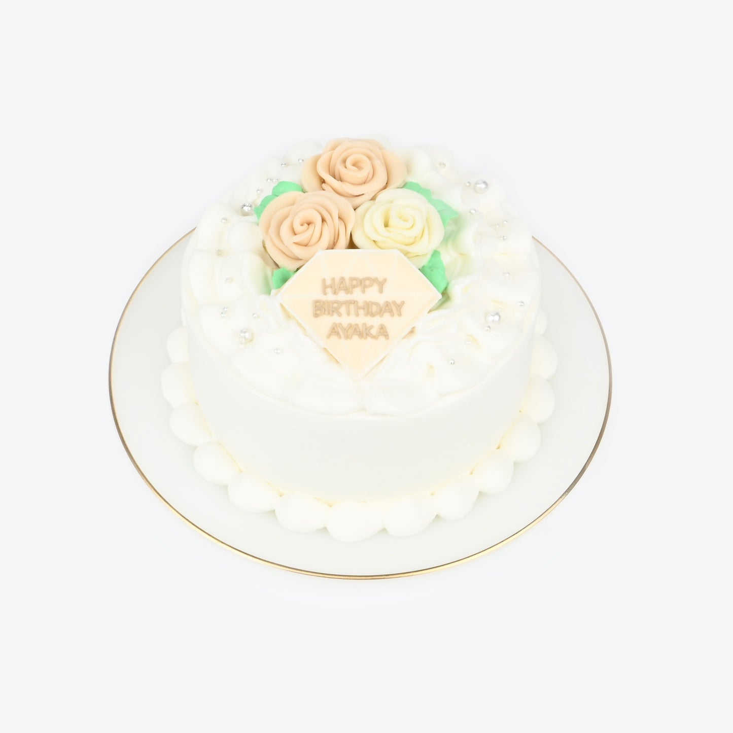 ダイヤプレート&薔薇ケーキ