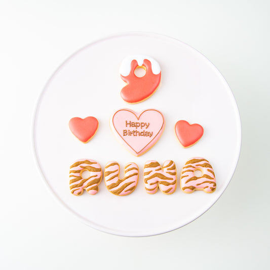 ゼブラ柄ハートアイシングクッキーセット