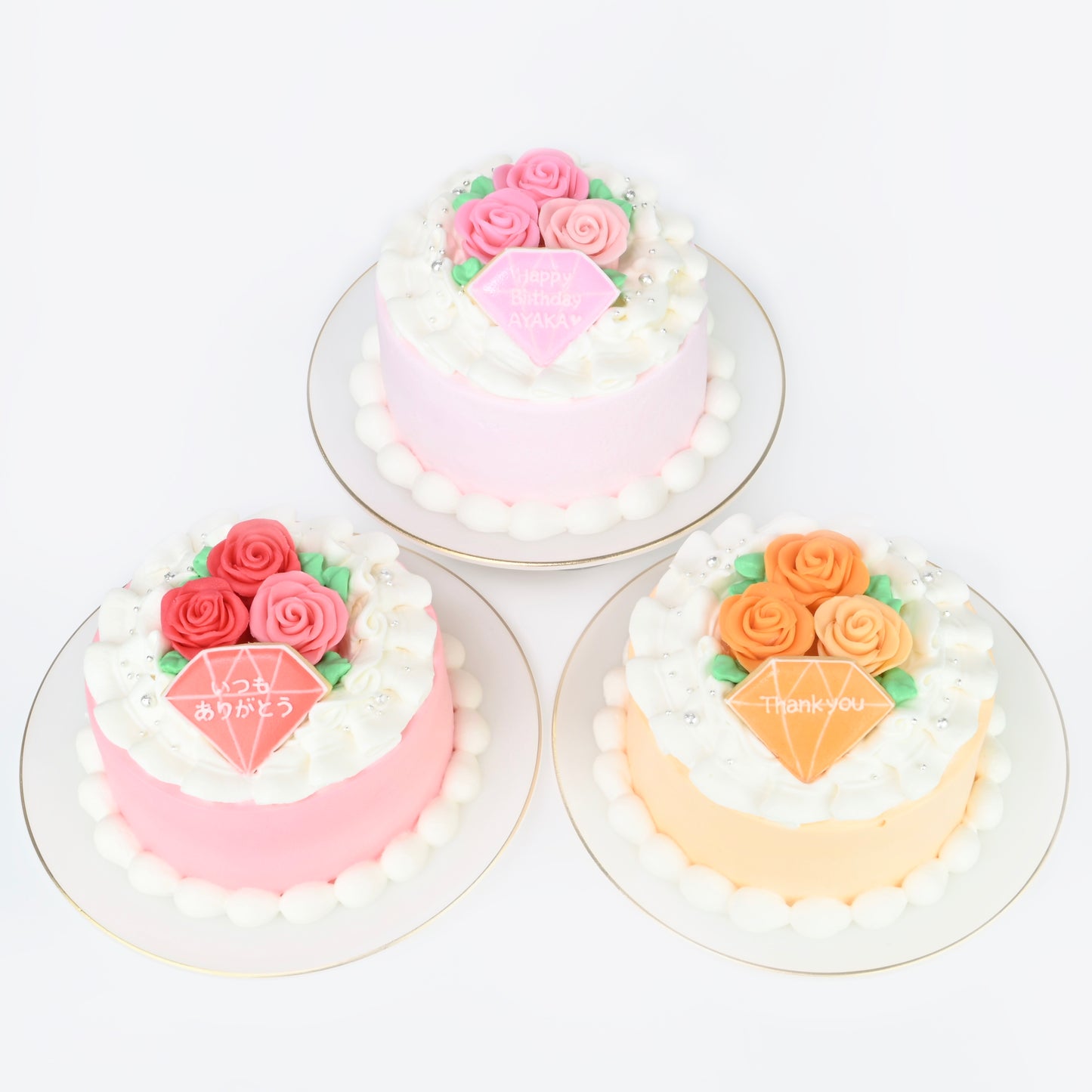 ダイヤプレート&薔薇ケーキ