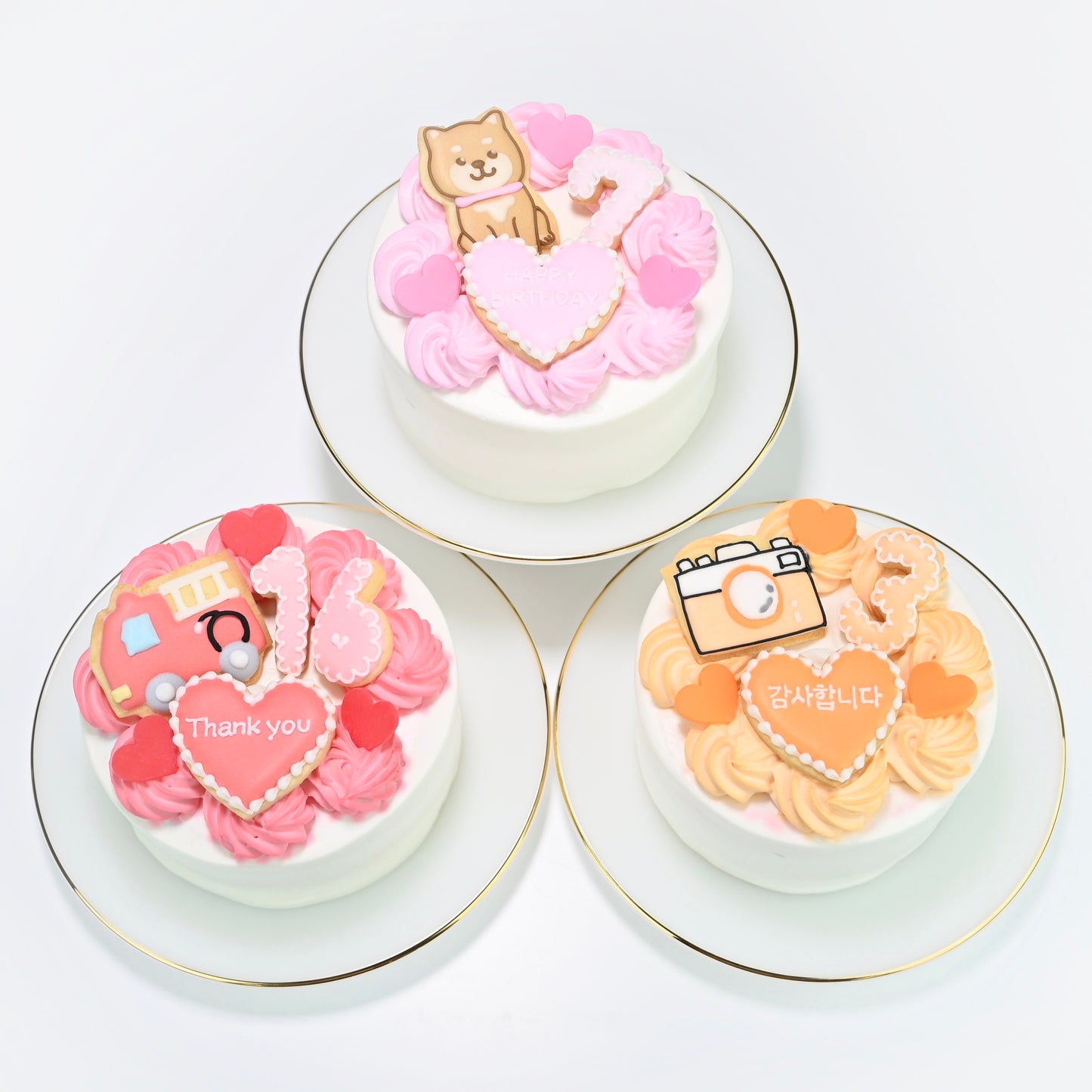 お好きなイラストクッキー付き♪ セミオーダーハートケーキ