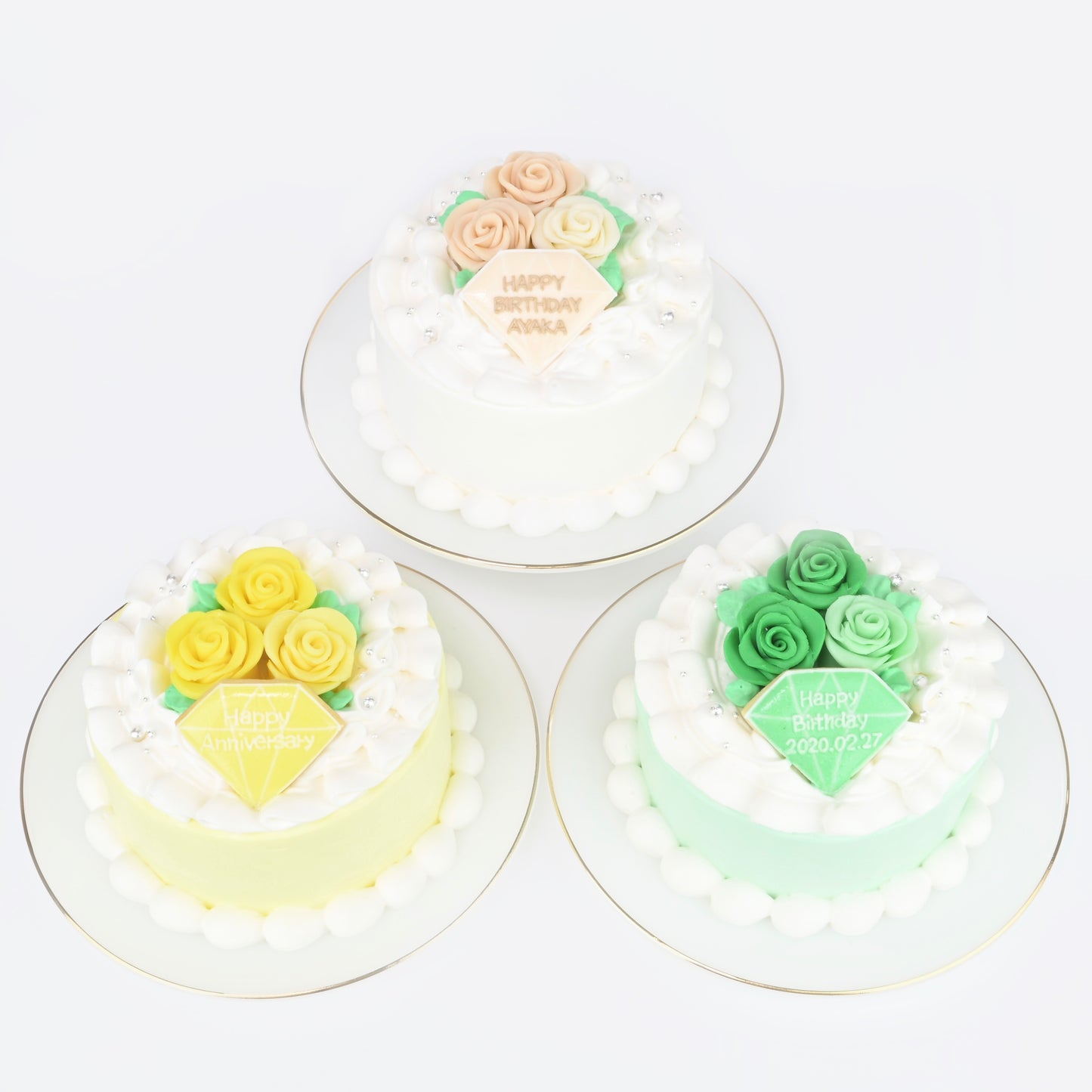 ダイヤプレート&薔薇ケーキ