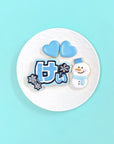雪だるま&雪の結晶うちわ文字クッキーセット