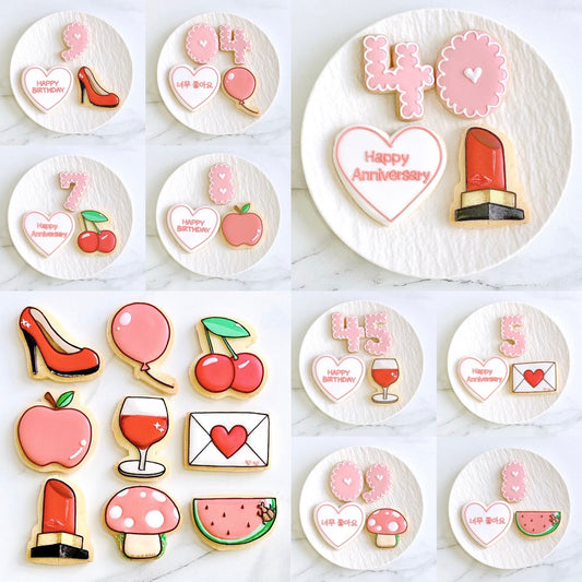 〈 赤推しさんへ❤︎ 〉絵文字アイシングクッキーセット