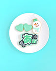 雪だるま&雪の結晶うちわ文字クッキーセット