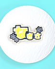 雪の結晶うちわ文字クッキー