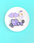 雪だるま&雪の結晶うちわ文字クッキーセット