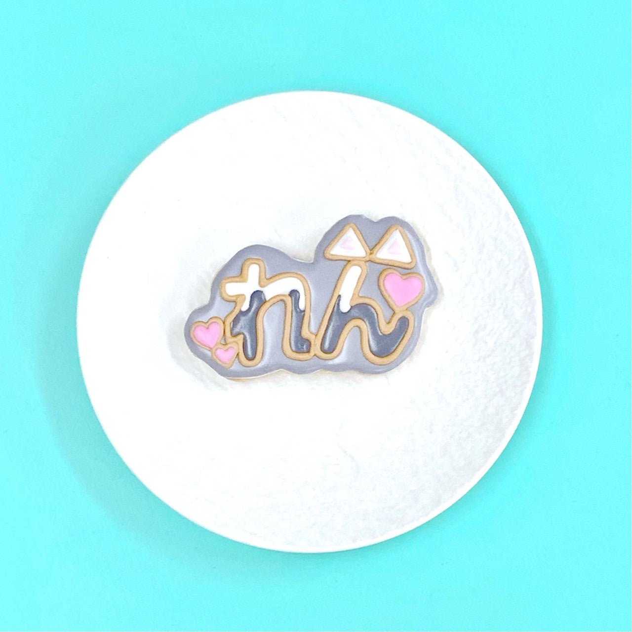 ねこ耳うちわ文字クッキー