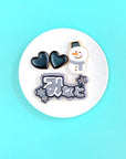 雪だるま&雪の結晶うちわ文字クッキーセット