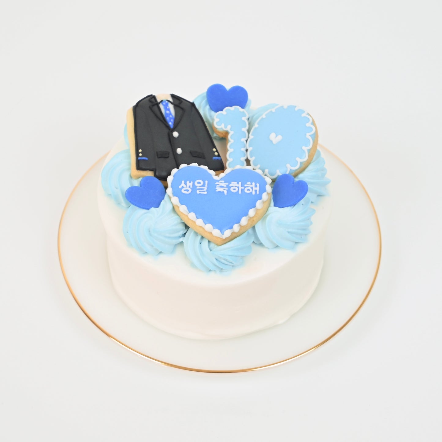 お好きなイラストクッキー付き♪ セミオーダーハートケーキ