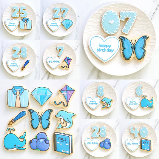 〈 青推しさんへ❤︎ 〉絵文字アイシングクッキーセット