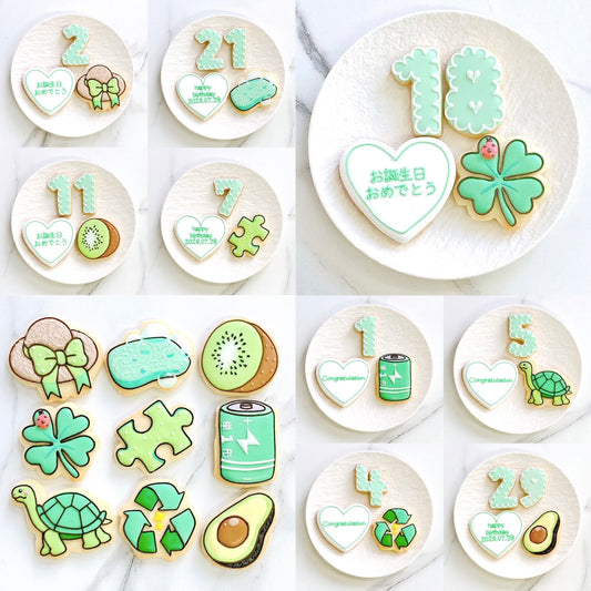 〈 緑推しさんへ❤︎ 〉絵文字アイシングクッキーセット