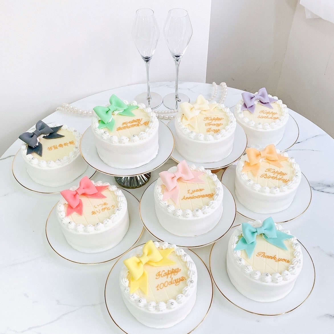 リボン付きキルティングケーキ