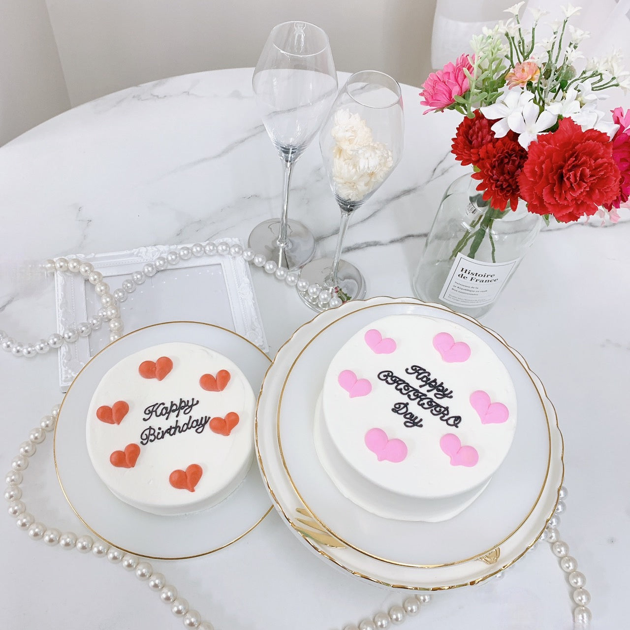 ぷくぷくハートセンイルケーキ