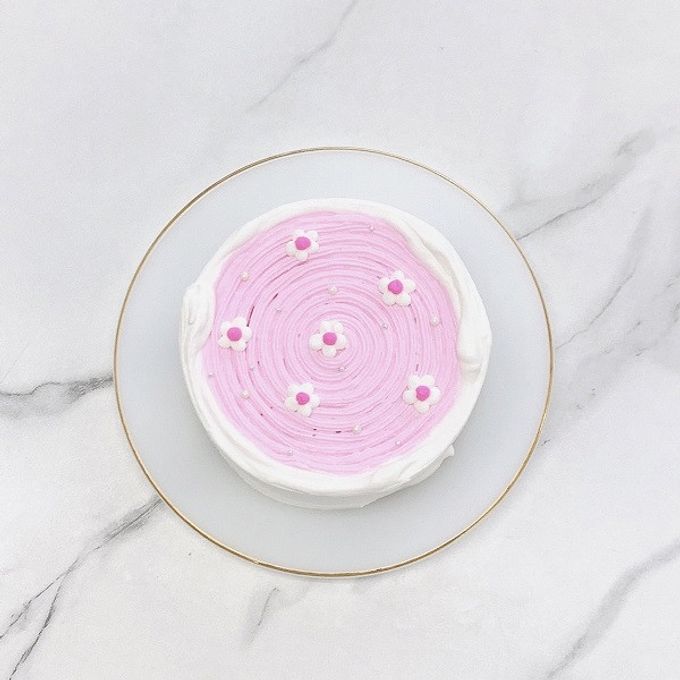 【カラバリ9色】小さなお花とぐるぐるクリームのセンイルケーキ