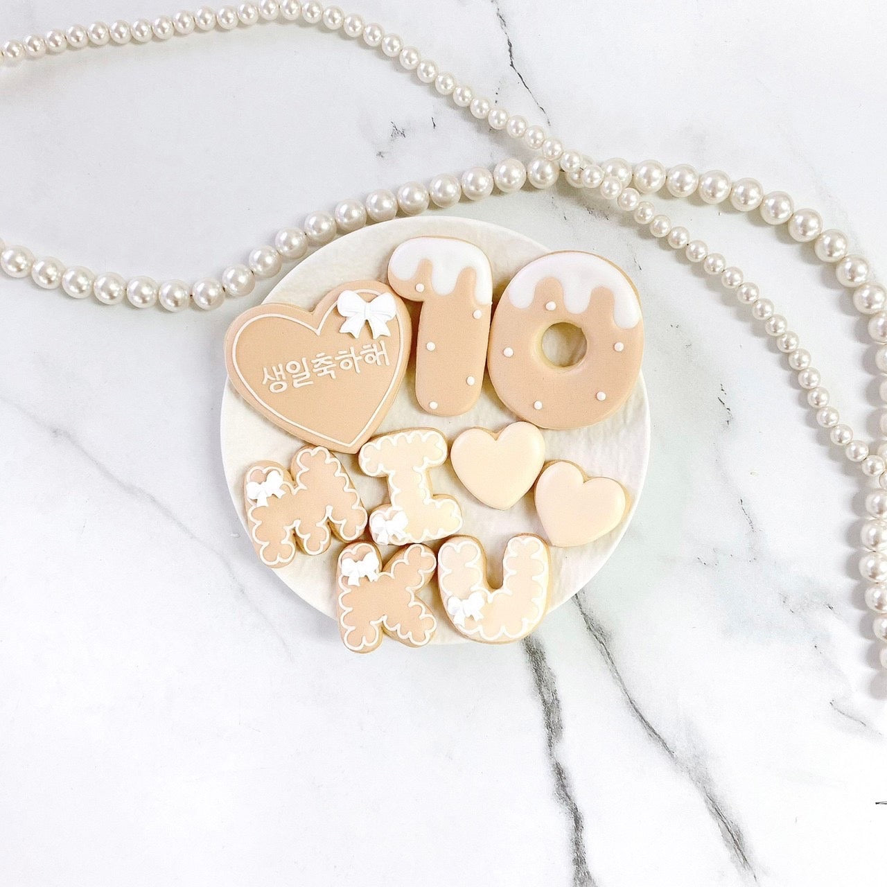 リボン付きハートアイシングクッキーセット