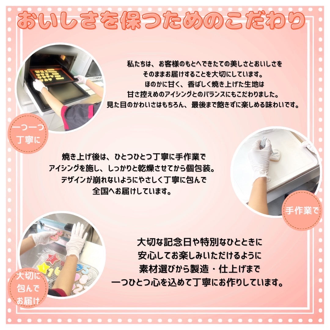 サングラスくまちゃんお祝いSET（数字クッキー・メッセージクッキー付き）＼ケーキにのせるだけでオリジナルケーキの完成♪ ／