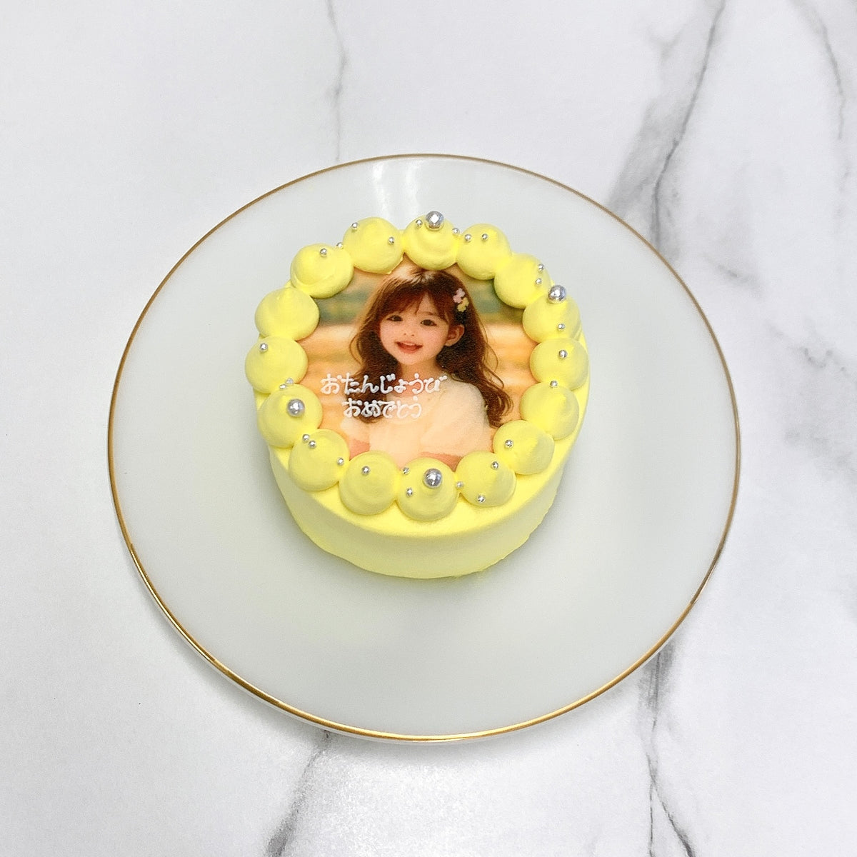 パステルカラー写真ケーキ