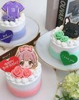 ［3号ケーキ］手書きクッキー付き 小さめセミオーダーケーキ
