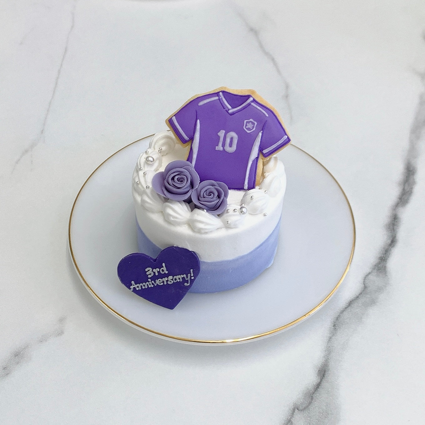 ［3号ケーキ］手書きクッキー付き 小さめセミオーダーケーキ