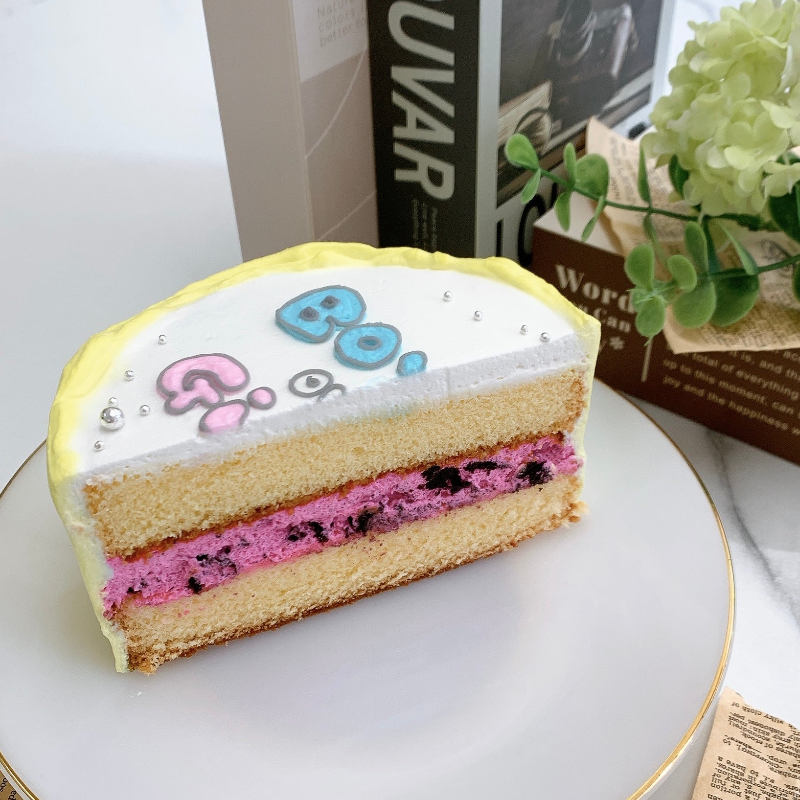 ［ジェンダーリビール］レタリングセンイルケーキ《 性別発表｜妊娠｜赤ちゃん｜センイルケーキ｜ウェルカムケーキ 》