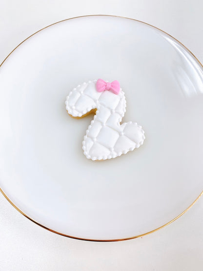 キルティング数字アイシングクッキー