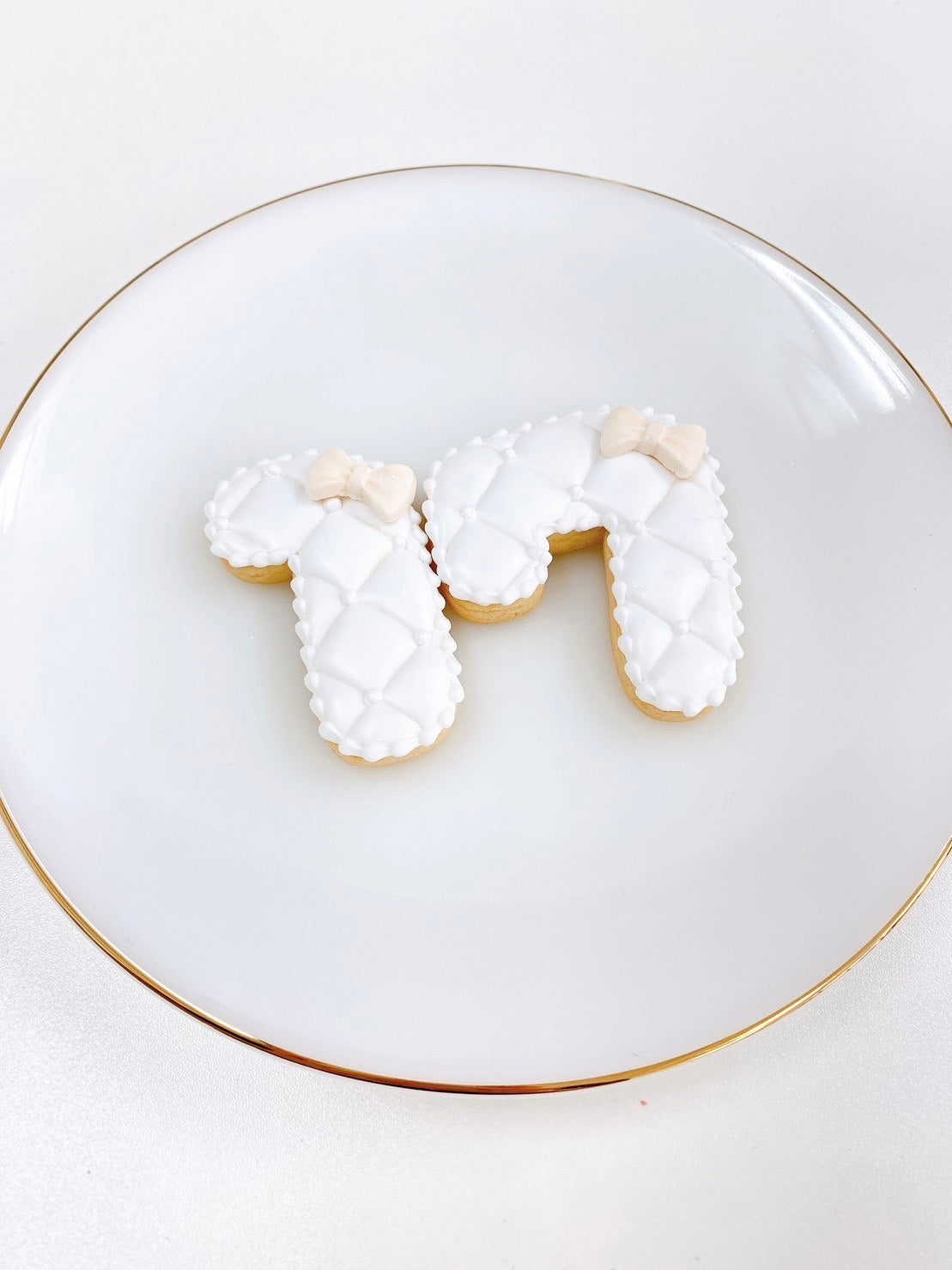 キルティング数字アイシングクッキー