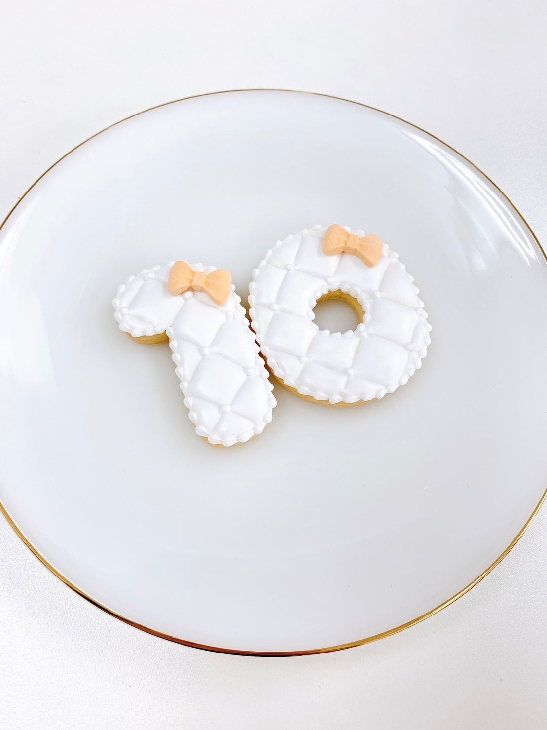 キルティング数字アイシングクッキー