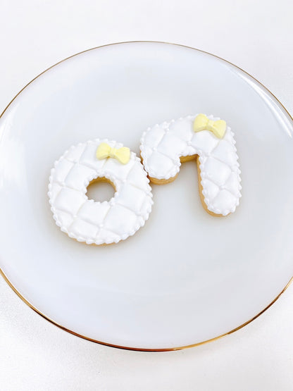 キルティング数字アイシングクッキー