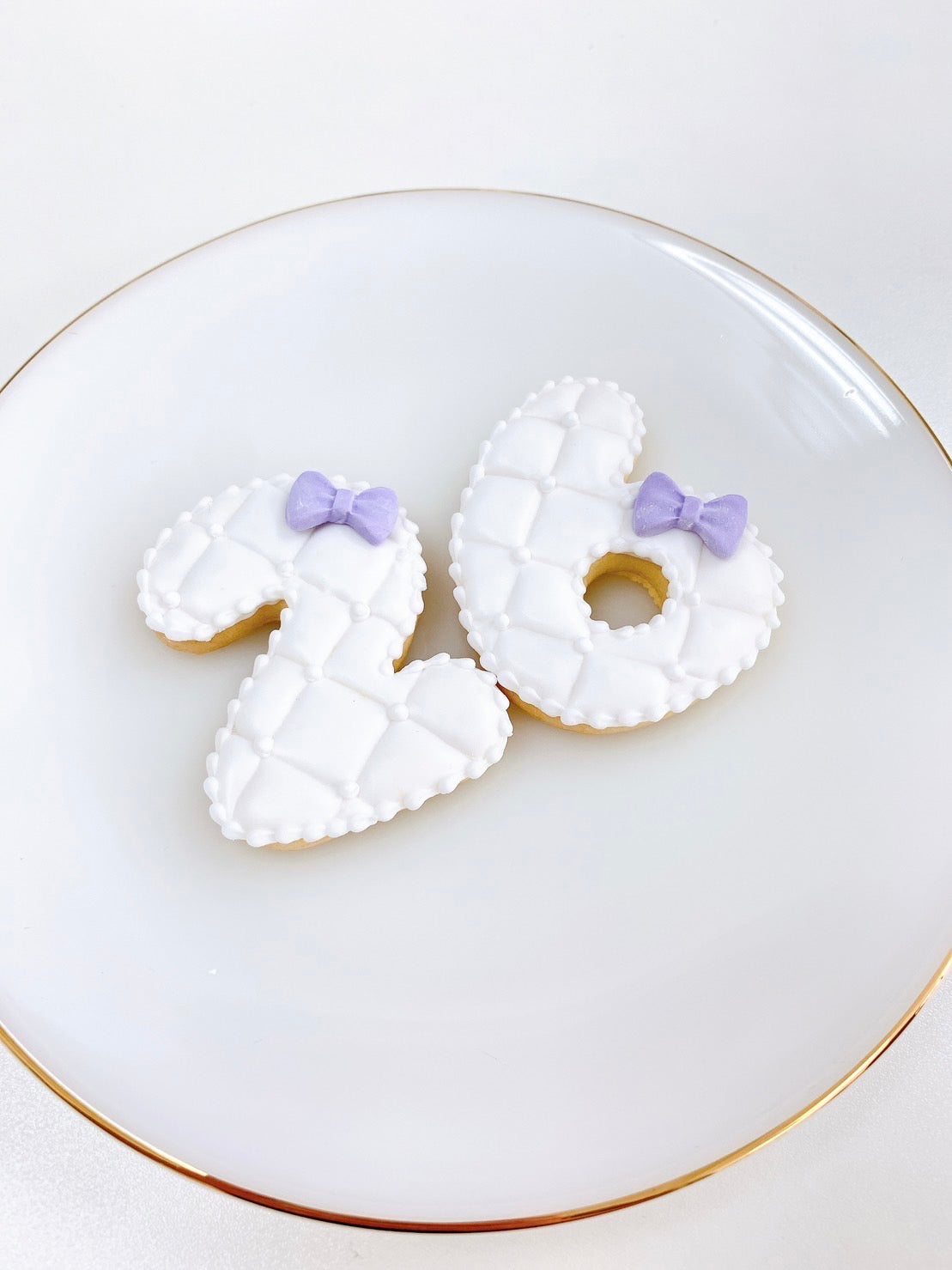 キルティング数字アイシングクッキー