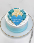 キラキラリボンと白薔薇センイルケーキ