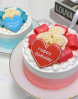 キラキラリボンと白薔薇センイルケーキ