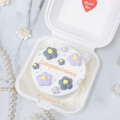 2色のフラワーランチボックスケーキ