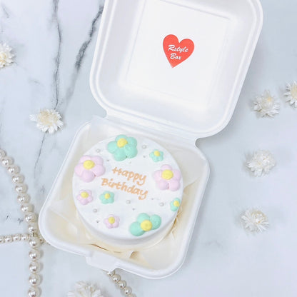 2色のフラワーランチボックスケーキ